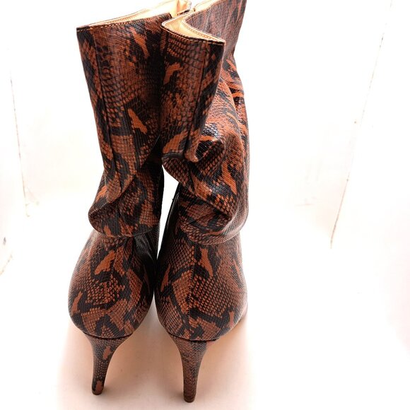 Fashion to Figure Fawn Snake Print Mid-Calf Slouch Boot - Size 12 - Picture 2 of 13